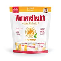 Coromega Women's Health Omega 3 Fish Oil Supplement, 650mg of Omega-3s with 3X Better Absorption Than Softgels, Tropical Orange Flavor, 120 Single Serve Squeeze Packets