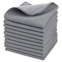 Sinland Microfiber Dish Cloth Dish Rags for Washing Dishes Best Kitchen Cloths Cleaning Cloths with Poly Scour Side 12Inchx12Inch 10Pack Grey
