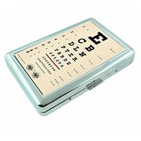 Metal Silver Cigarette Case Vintage Poster D-014 Eye Exam Chart Decorative Decoupage