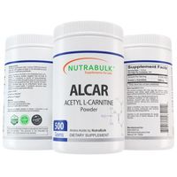 Acetyl L-Carnitine Best Workout Recovery Powder - Pure ALCAR - Pre + Intra + Post Workout Supplement - NutraBulk 100% Pharmaceutical Grade - 500Grams