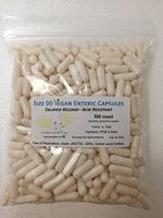 PurecapsUSA - 500 Size 00 Fillable White Empty Vegan Acid-Resistant (Enteric) Capsules