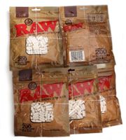 5 x 200 RAW Natural Unrefined Cotton SLIM size Filters - total 1000 filters
