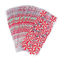 Toyvian 100pcs Christmas Cellophane Bags Holiday Favor Treat Gift Goodie Cello Bags For Party Candy Cookies