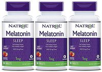 Natrol Melatonin 1mg Fast Dissolve Tablets, Strawberry, 90-Count (Pack of 3)
