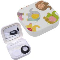 Portable Contact Lens Case Box Travel Kit Mirror + Bottle + Tweezers Container Holder [ Baby Elephant ]