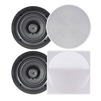 Pyle Ceiling Speakers - Stereo Home Theater Speakers - in Wall Speakers Flush Mount - 8-Inch White 250 Watt, 2-Way, (Pair) (PDIC86)