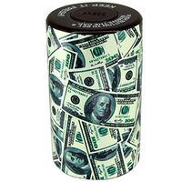 Vac Stash Vacuum Sealed Herb, Spice, Tobacco Jar with Printed Design - Money
