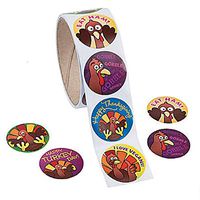Funny Thanksgiving Roll Stickers, Envelope Seals, Bulk Wholesale, 100 Count
