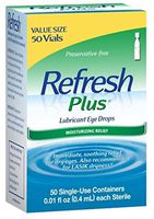 REFRESH PLUS Lubricant Eye Drops Single-Use Containers 50 Each (Pack of 4)