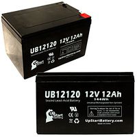 2 Pack Replacement for Panasonic LCR12V10P Battery - Replacement UB12120 Universal Sealed Lead Acid Battery (12V, 12Ah, 12000mAh, F1 Terminal, AGM, SLA) - Includes 4 F1 to F2 Terminal Adapters