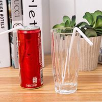 100PCS Disposable Plastic Drinking Straws Main Bar Party Cocktail Drink Straws, White