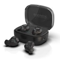 True Wireless Earbuds by SIKROX | Revolutionary IPX7 Waterproof, 5.0 Bluetooth Noise Cancelling Headphones | Easy Pairing, Up to 60 Hours Playtime, Microphone Phone Calls | Power Bank Case (Black)