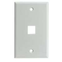 CableWholesale Keystone Wall Plate, White, 1 Port, Single Gang