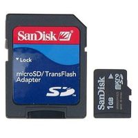 SanDisk 1GB microSD Memory Card w/Adapter