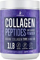 InstaSkincare Collagen Peptides Hydrolyzed Powder. Non-GMO, Grass-Fed, Gluten-Free, Unflavored - Easy to Mix Drink - Premium Beef Collagen Powder Promotes Healthy Hair, Skin and Nails. 1 Pound