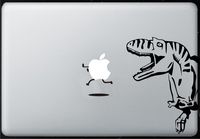 Dinosaur Chasing Apple - Sticker Decal MacBook, Air, Pro All Models
