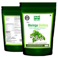 Moringa Powder - Leaf and Seed Powder in (97:3) Ratio - All Natural No Preservative - HerbsIndia (Pack of 1 X 1 Pound)