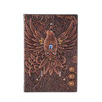 JUSTMOO 3D Notebook Vintage Printing Embossed Phoenix Travel Diary Notebook Journal Leather Gift Bible Book Handcraft (Color : A)