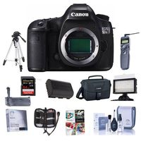 Canon 5DS R DSLR Camera Body - Bundle w/Camera Bag, 64GB Class 10 SDXC Card, Clean Kit, Battery Grip, Screen Protector, Remote Shutter Trigger, Spare Battery, Software Package, Tripod & More