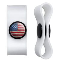 GRAPHICS & MORE Rustic American Flag Wood Grain Design Headphone Earbud Cord Wrap - Charging Cable Manager - Wire Organizer Set of 2