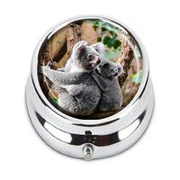 Guojew Koala Family Custom Fashion Round Pill Box Tablet Holder Pocket Purse Organizer Case Decoration Box