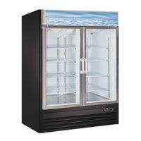 New Double Door Upright Commercial Display Freezer - Large Capacity Glass Door Merchandiser Freezer 45 CU Ft.