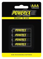 Powerex Precharged Rechargeable AAA NiMH Batteries (1.2V, 1000mAh, Low Self-Discharge) - 4-Pack