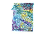 QIANHAILIZZ 100 Pack Colorful Tree Organza Jewelry Gift Pouch Candy Pouch Drawstring Wedding Favor Bags (Turquoise, 7 x 9 inch)