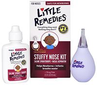 Little Remedies Stuffy Nose Kit, Saline Spray & Aspirator, 0.5 oz, Pack of 4