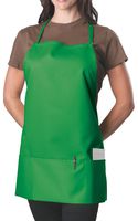 Pack of 2 - Kelly Green Adjustable Bib Apron - 3 Pocket