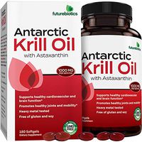 Futurebiotics Antarctic Krill Oil with Omega-3s EPA, DHA, Astaxanthin and Phospholipids - 100% Pure Premium Krill Oil Heavy Metal Tested, Non GMO Gluten Free Soy Free – 180 Softgels