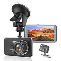 KEDAY Dash Cam 1080P FHD DVRC Car Driving Recorder , Front and Rear Cameras, 4" LCD and Night Vision, 170 Super Wide Angle, G Sensor,WDR,Parking Monitor, Loop Recording,Motion Detection (Black)