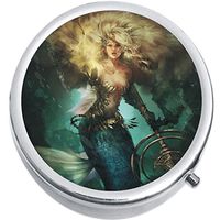 Mermaid Warrior Medicine Vitamin Compact Pill Box