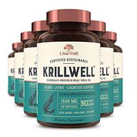 KrillWell Heart, Joint, and Cognitive Support | Certified Sustainable, Clinically-Proven K-Real Krill Oil 2X More Effective Than Fish Oil - 180 Day Supply
