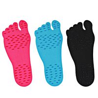Men Women and Kids Sticker Adhesive Foot Pads Stick On Soles Flexible Feet Protection Socks for Exercise Beach Pool Feet Non Slip Yoga Socks (L, Black)