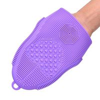 Vellhater Creative Silicone Cleaning Glove Makeup Brush Cleaner Glove (Dark Purple)