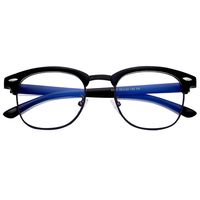 Blue Light Blocking Glasses Large Face Square/Semi-Rimless Computer Game Glasses