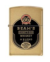 Zippo Jim Beam Vintage Label Brushed Brass Pocket Lighter