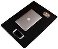 ergohead Desk Pad Artificial Leather Laptop Desk Mat Pads Blotter Protector - Laptop Keyboard Mouse Pad, Perfect for Office and Home, Rectangular, 17 x 24.5 inches, Black