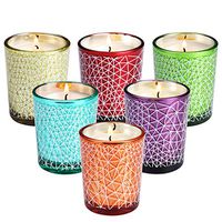 LANGRIA Jar Scented Candle Set, Stress Relief 2.5 Oz Pure Soy Wax Candles with 6 Aromatherapy Fragrances, Lead-Free Cotton Wick, Long-Lasting Scent for Candlelight Dinner Spa Bath Mother's Day (6 Pcs)