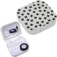 Portable Contact Lens Case Box Travel Kit Mirror + Bottle + Tweezers Container Holder [ Fashion Flat ]