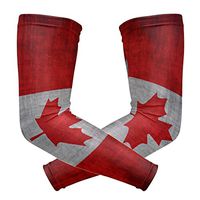 ZZKKO Canada Flag Cooling Arm Sleeves Cover Uv Sun Protection for Men Women Running Golf Cycling Arm Warmer Sleeves 1 Pair