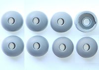 8 Small Gray Motorola S9, S9-HD, S10-HD Motorkr Bluetooth Headsets Replacement Earbuds -- Packed with Netjnp Retail Packaging Also Includes Netjnp Personalized Good Quality Carrying Pouch.