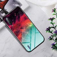 JUNXI Phone case Phone Cover Shockproof Tempered Glass + TPU Case for Xiaomi Mi CC9(Colorful Nebula) (Color : Black Blue)