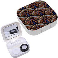 Portable Contact Lens Case Box Travel Kit Mirror + Bottle + Tweezers Container Holder [ Ethnic Paisley ]
