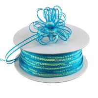Ben Collection 1/8" X 50 Yards Iridescent Pull String Bows Ribbon (Turquoise)