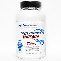 North American Ginseng 200mg // 100 Capsules // Pure // by PureControl Supplements