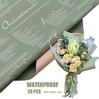 Christmas Gift Wrapping Paper - Thanksgiving Flower Wrapping Paper Waterproof Reversible Design for Christmas, Birthday, Mother Day, Wedding, Holiday Gift Wrap - 20Pcs 22.8x22.8 inch (Green)