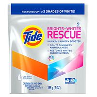 Tide Bright + Whites Rescue In-Wash Laundry Booster Pacs, 9 count