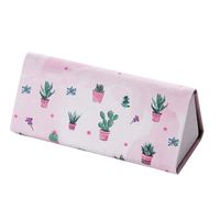 Collapsible Eyeglass Case Magnetic Closure Glasses Case Myopic Glasses Box Kaktus White and Pink